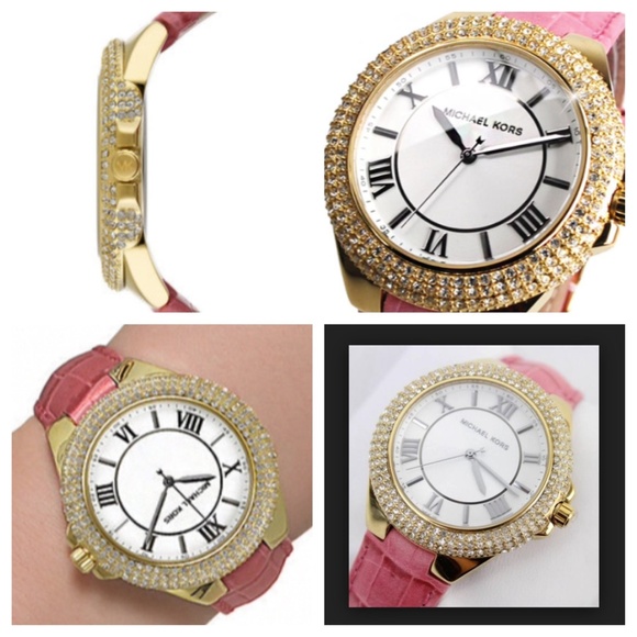 Michael Kors Camille Pink Leather Watch NWT - Picture 3 of 5